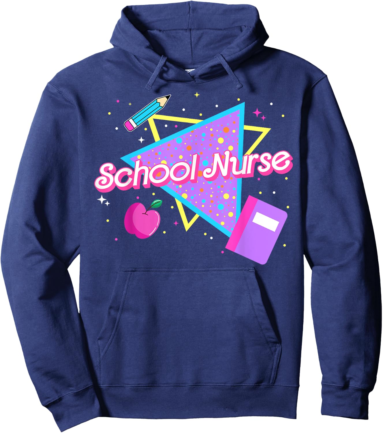 Cute School Nurse Back to school 80's 90's Retro Old School Hoodie - Hoodie | Navy