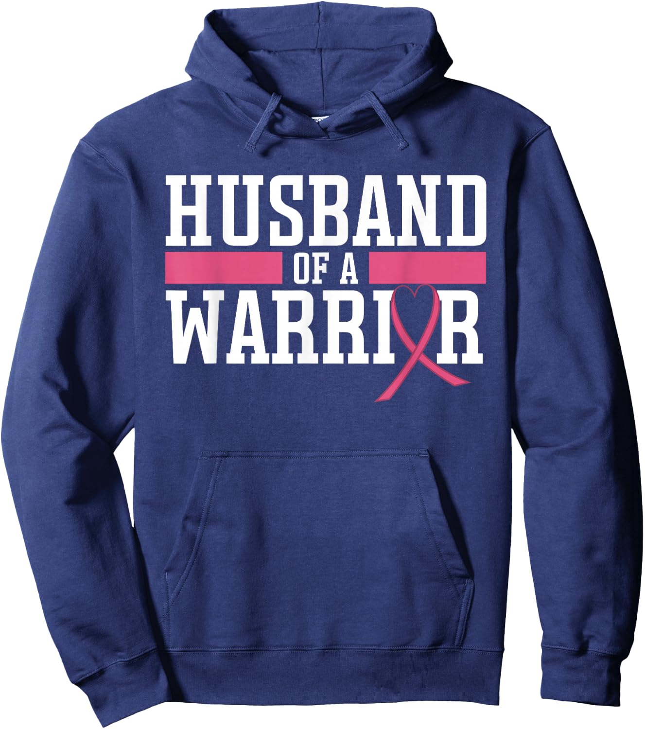Husband Of A Warrior Breast Cancer Awareness Support Hoodie - Hoodie | Navy