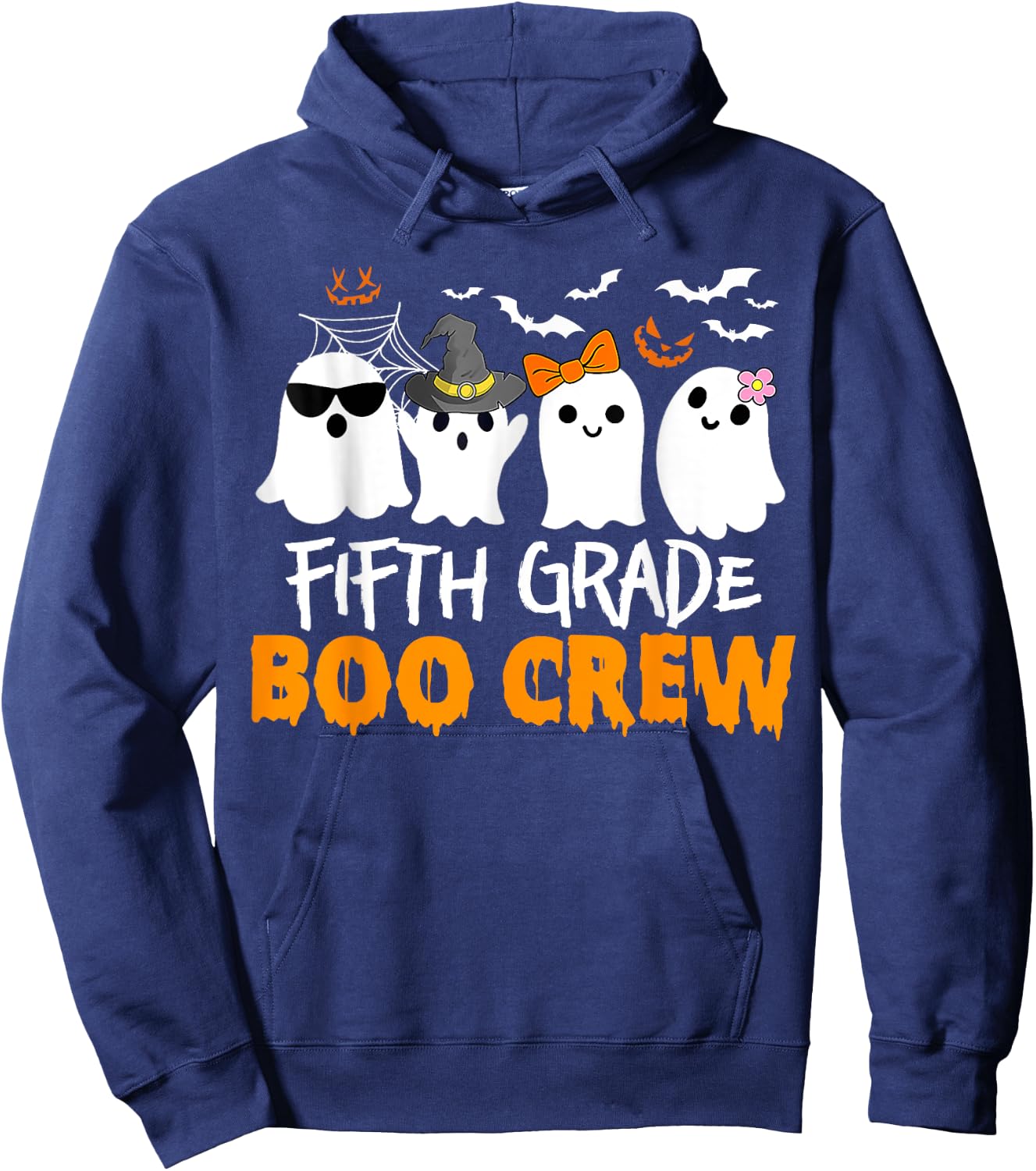 Funny Fifth Grade Boo Crew Halloween Teacher Costume Hoodie - Hoodie | Navy