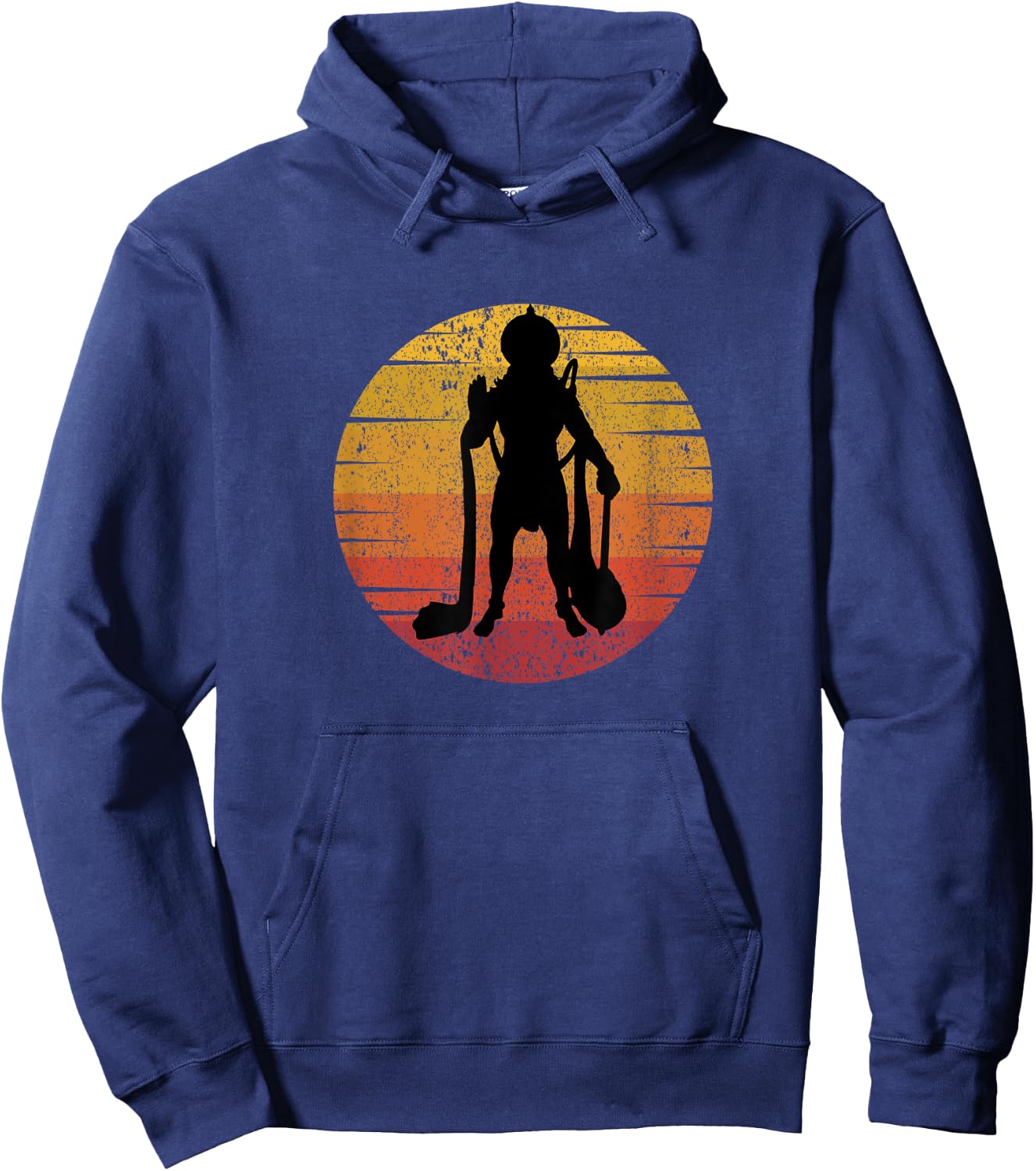 Retro Vintage Hindu God Lord Hanuman Monkey God Men Women Hoodie - Hoodie | Navy