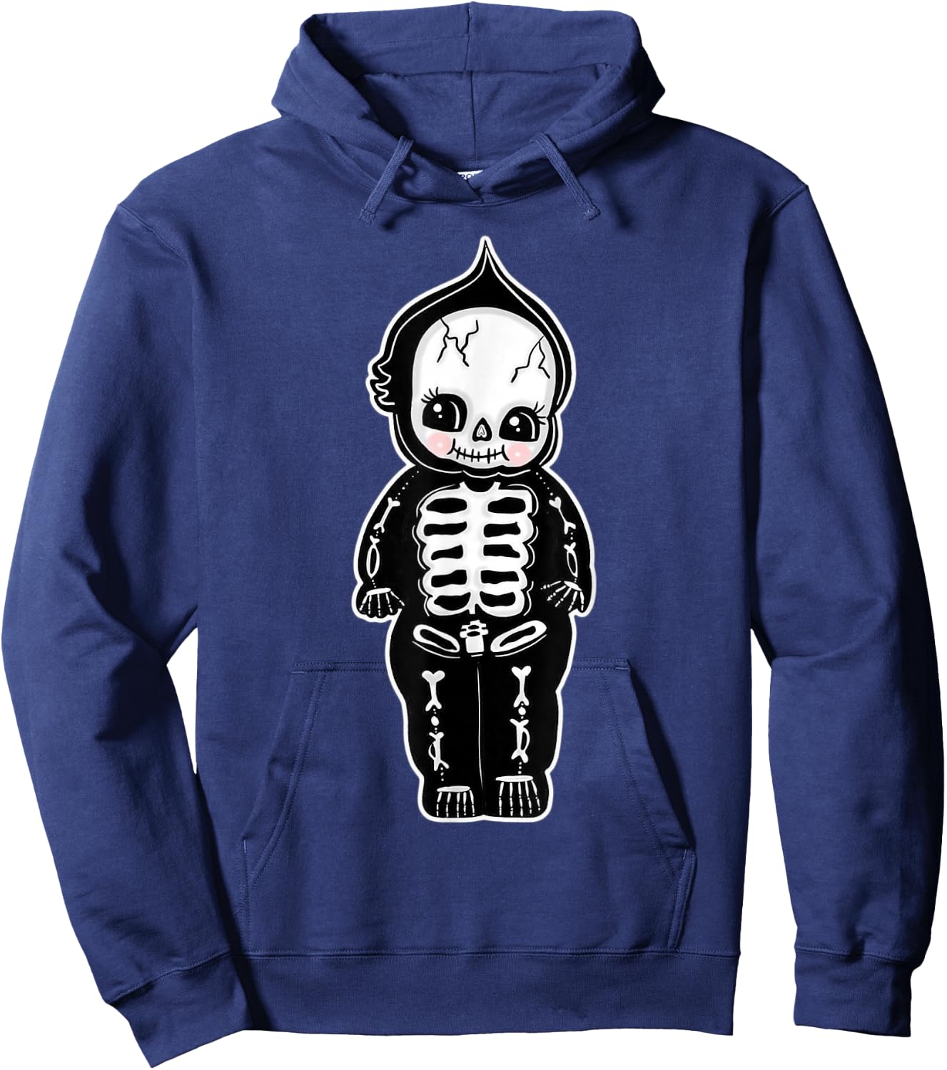 Skeleton Kewpie Baby Blackwork Hoodie - Hoodie | Navy