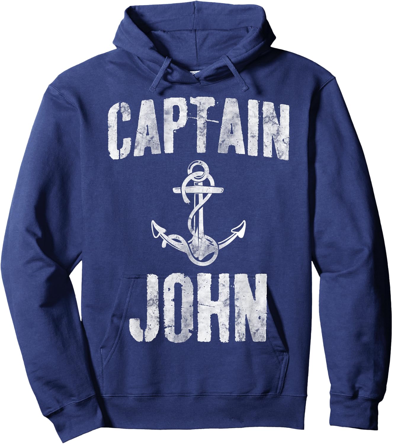 Funny Personalized Boating Shirt First Name Captain John Hoodie - Hoodie | Navy