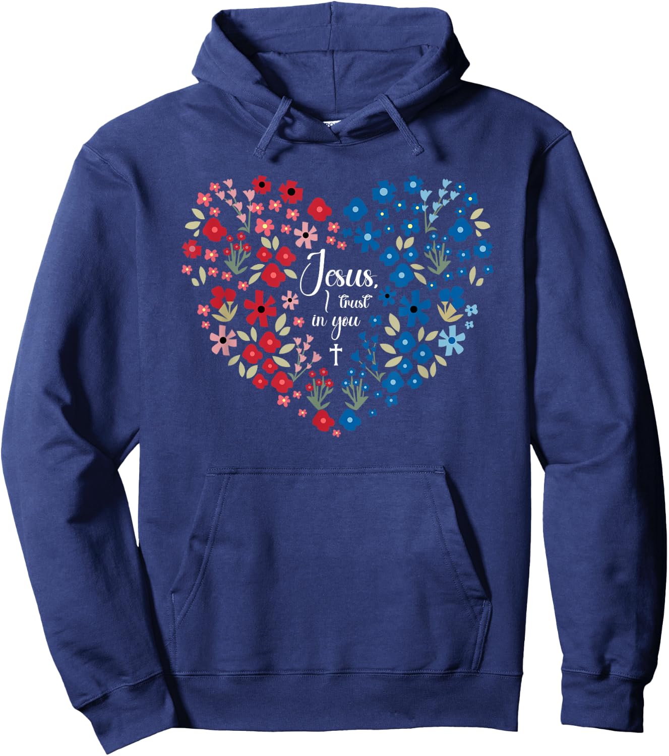 Jesus I Trust In You Catholic Christian Religious Women Hoodie - Hoodie | Navy