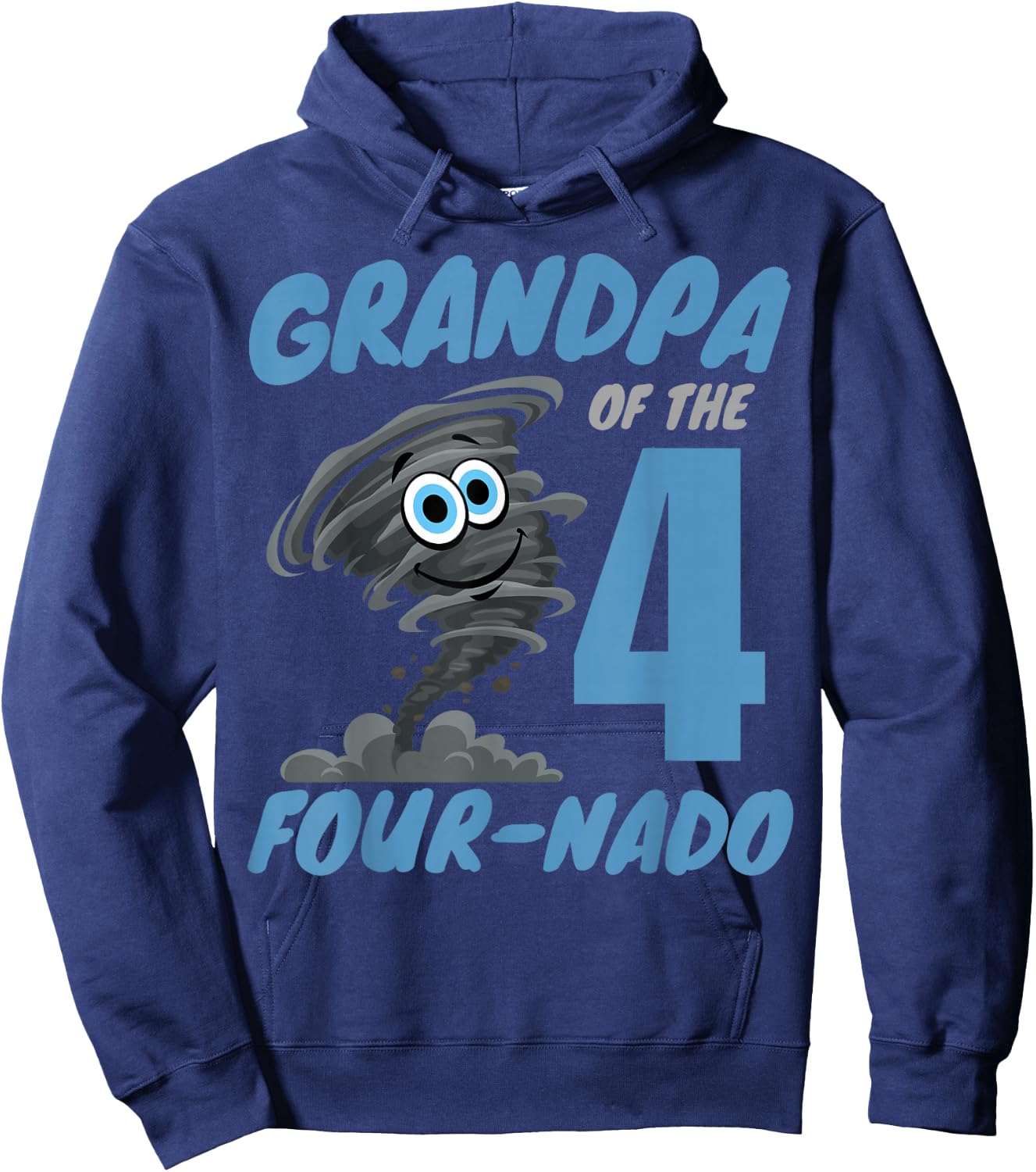 Grandpa of The Four-Nado Storm TorNado 4th Birthday Boy Hoodie - Hoodie | Navy