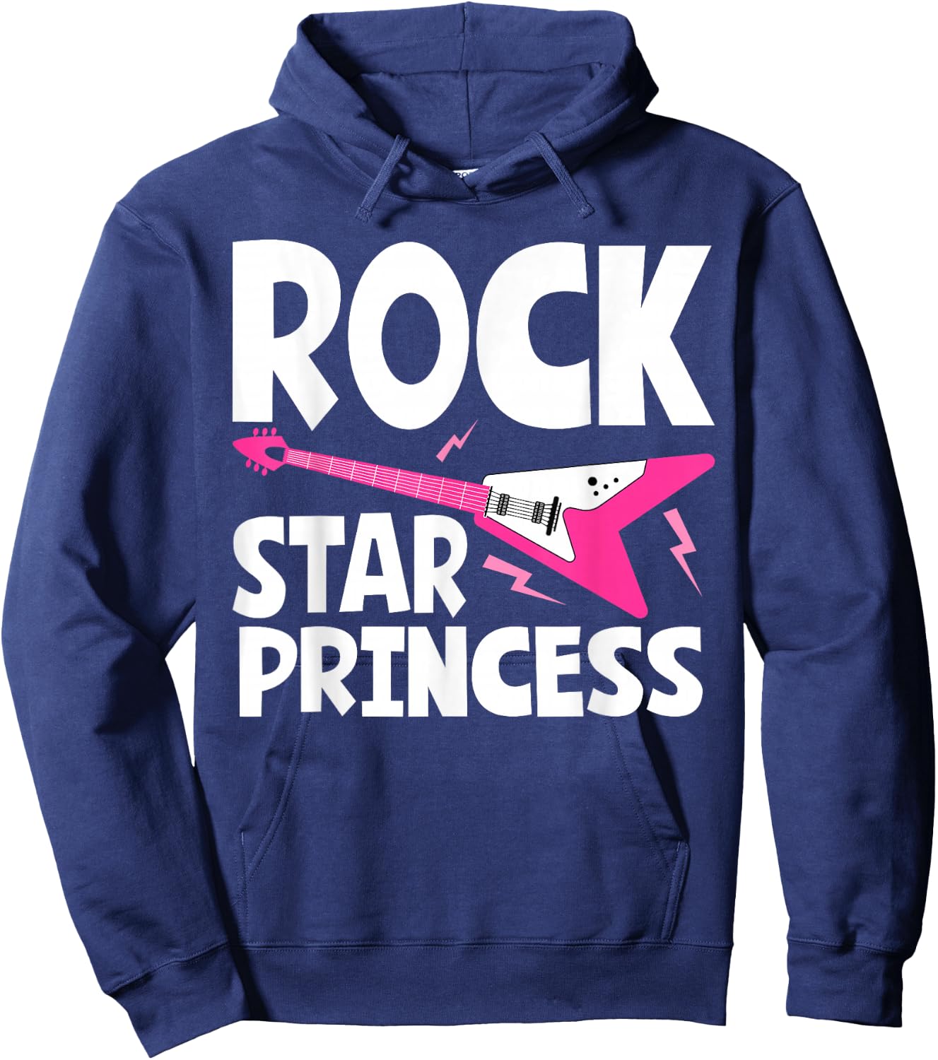 Rock Star Princess Guitar Music Hoodie - Hoodie | Navy