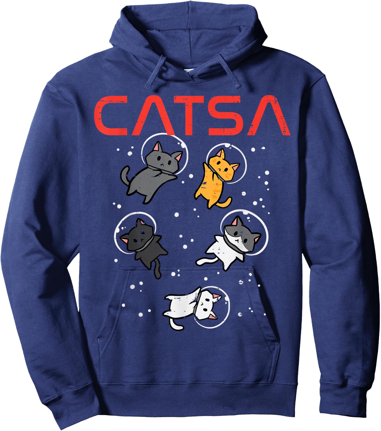 Catsa Cat Astronauts Funny Kitten Space Women Girls Kids Men Hoodie - Hoodie | Navy