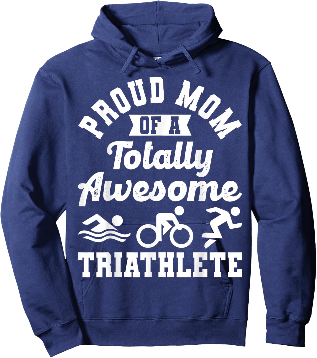 Triathlete Supporter Mom Gift Triathlon Run Swim Bike Cycle Hoodie - Hoodie | Navy