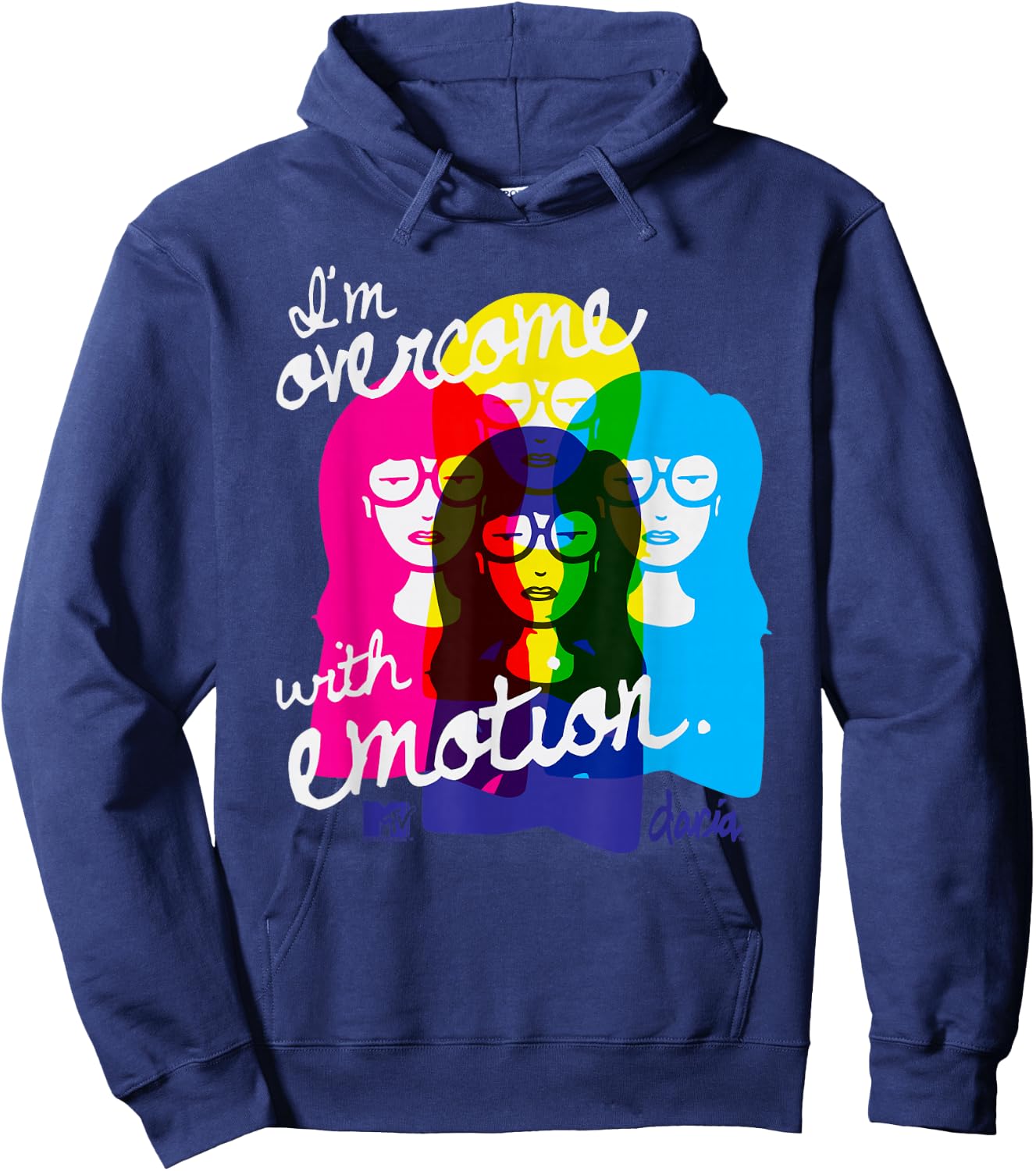 Daria I'm Overcome With Emotion Colorful Hoodie - Hoodie | Navy