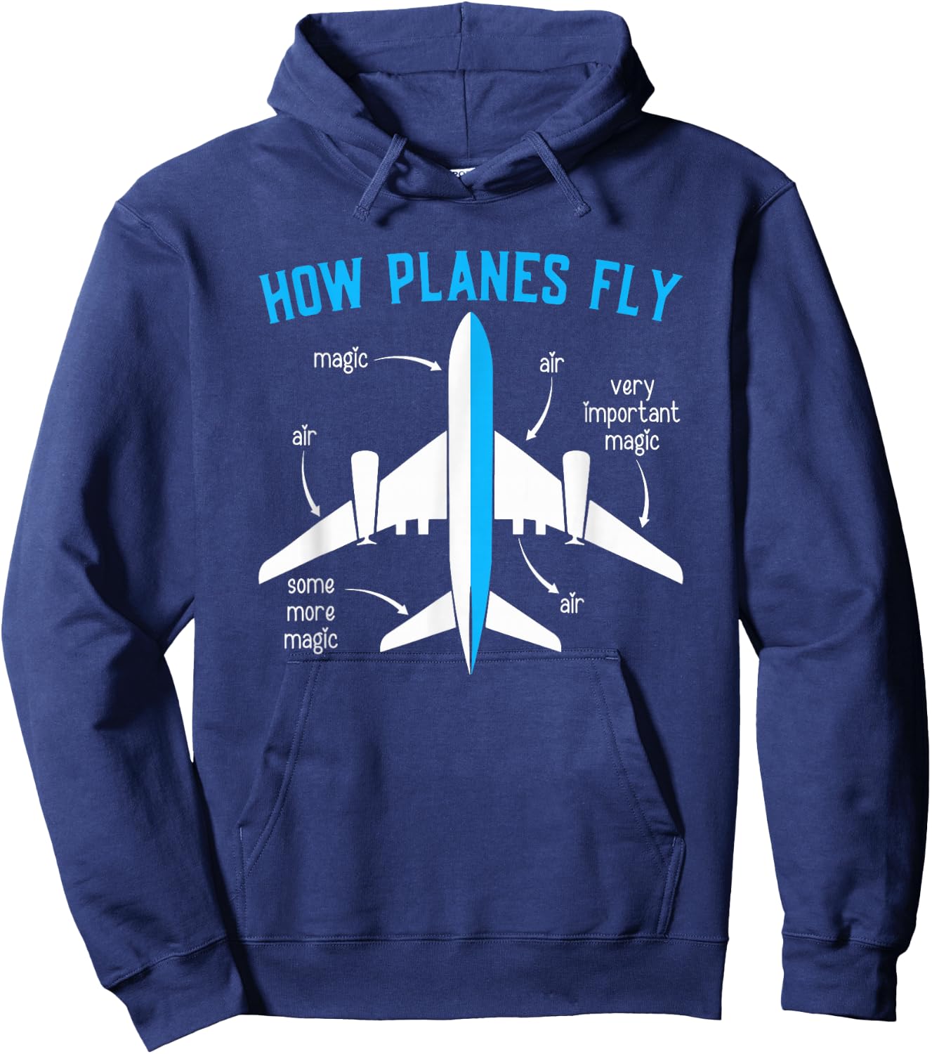 How Planes Fly Funny Aerospace Engineer Engineering Hoodie - Hoodie | Navy