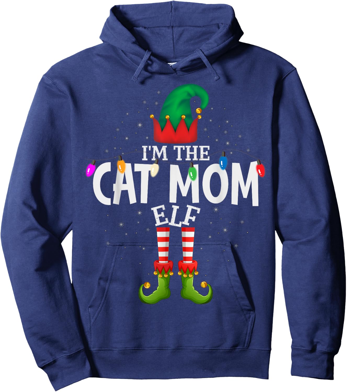I'm The Cat Mom Matching Christmas Family Hoodie - Hoodie | Navy