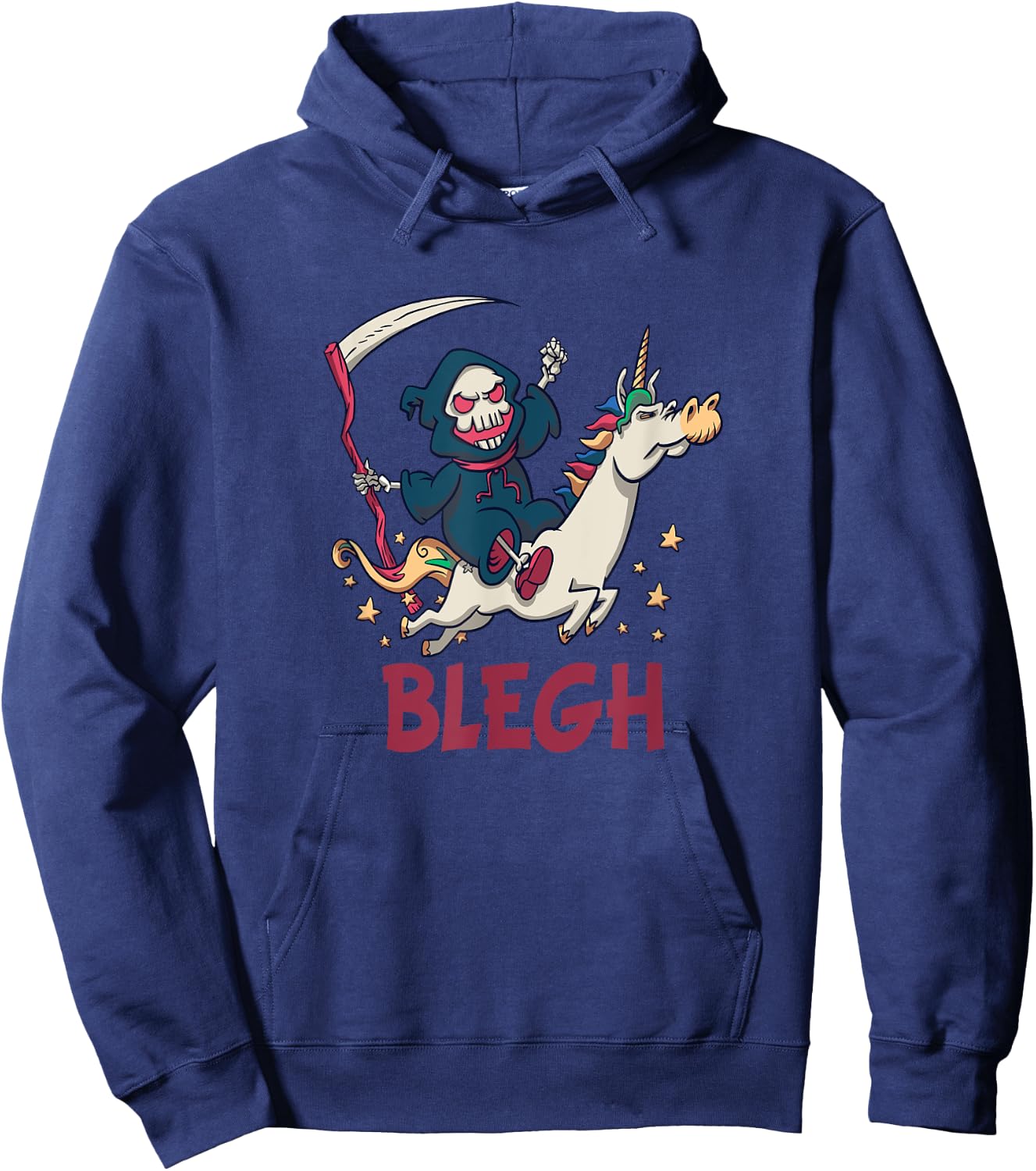 Blegh Funny Metalcore Reaper Unicorn Djent Deathcore Hoodie - Hoodie | Navy