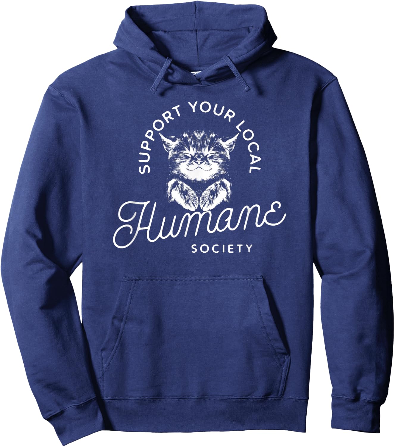 Vintage Cat Support Your Local Humane Society - Men Women Hoodie - Hoodie | Navy