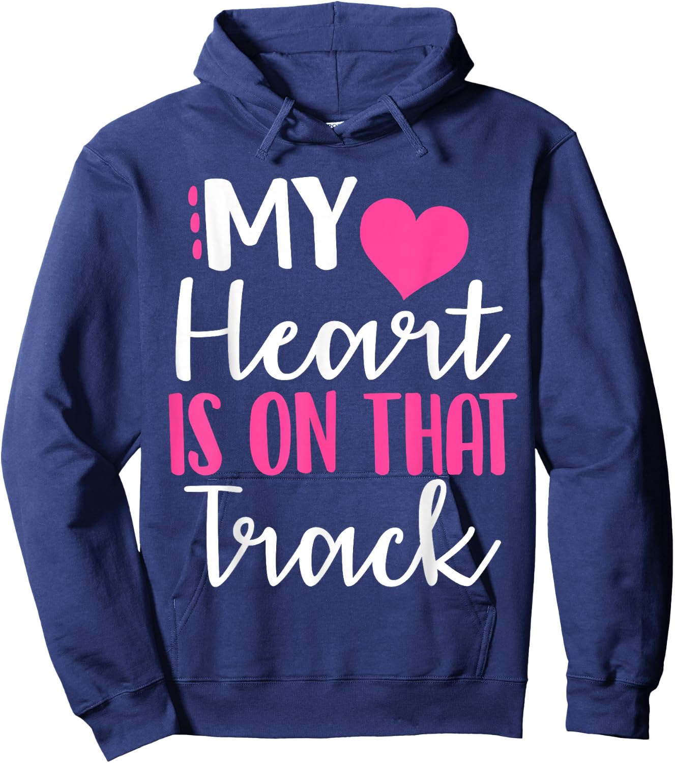 My heart is on that track shirt Hoodie - Hoodie | Navy