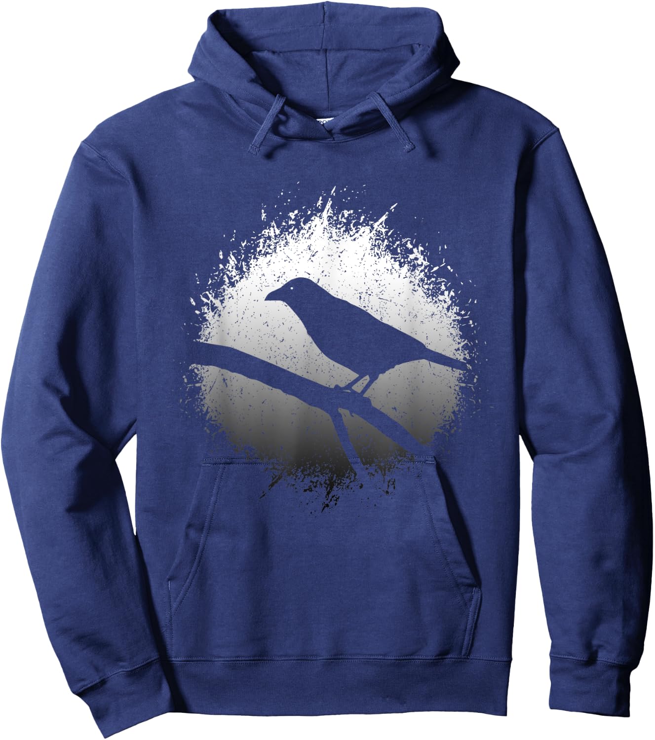 Black Raven Crow Gothic Bird Silhouette Hoodie - Hoodie | Navy