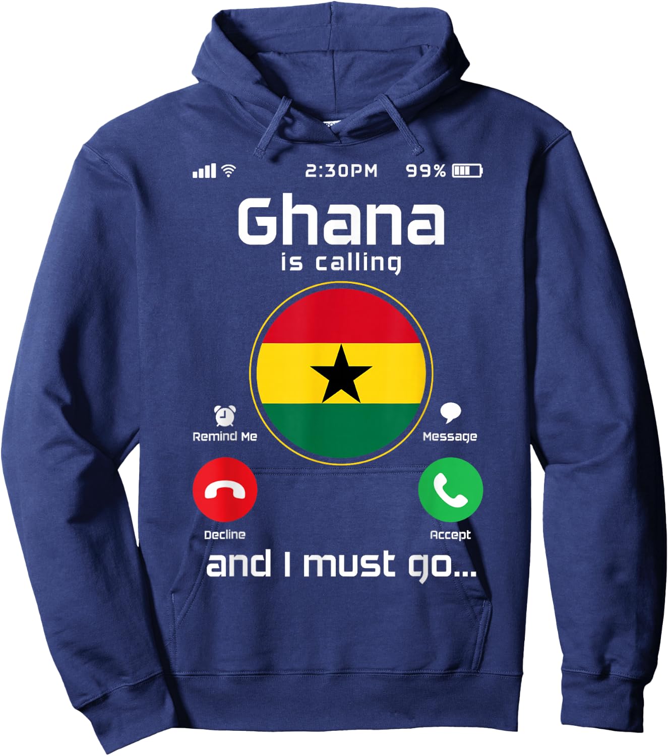 Ghana calls the flag of Ghana African Roots Pride Vintage Hoodie - Hoodie | Navy