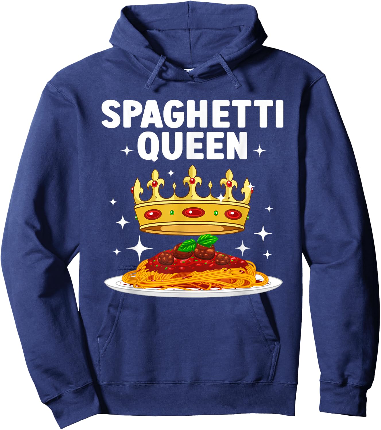 Best Spaghetti Queen Design Girls Spaghetti Lovers Hoodie - Hoodie | Navy