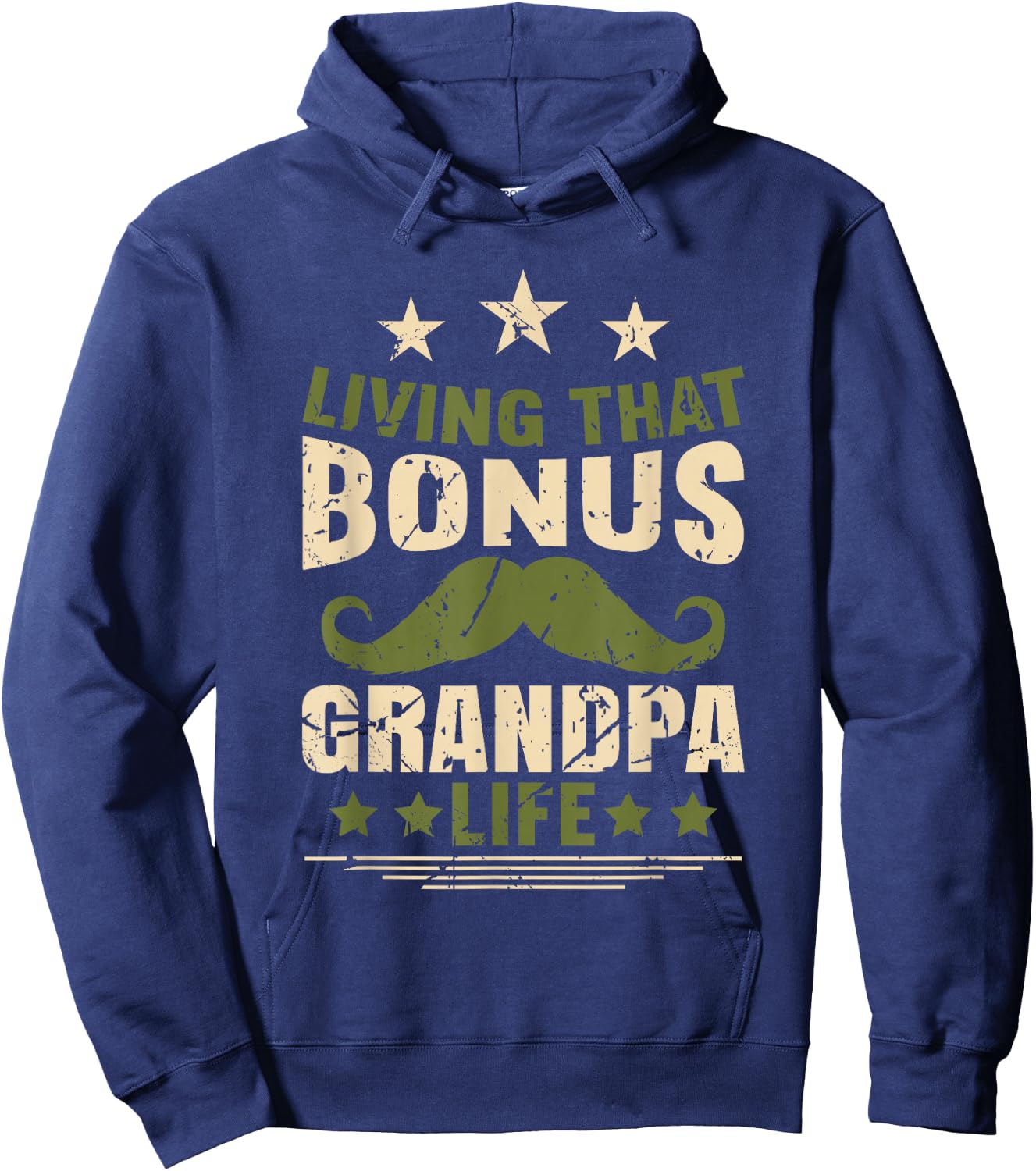 Bonus Grandpa Grandfather Step Grandpa Fathers Day Hoodie - Hoodie | Navy