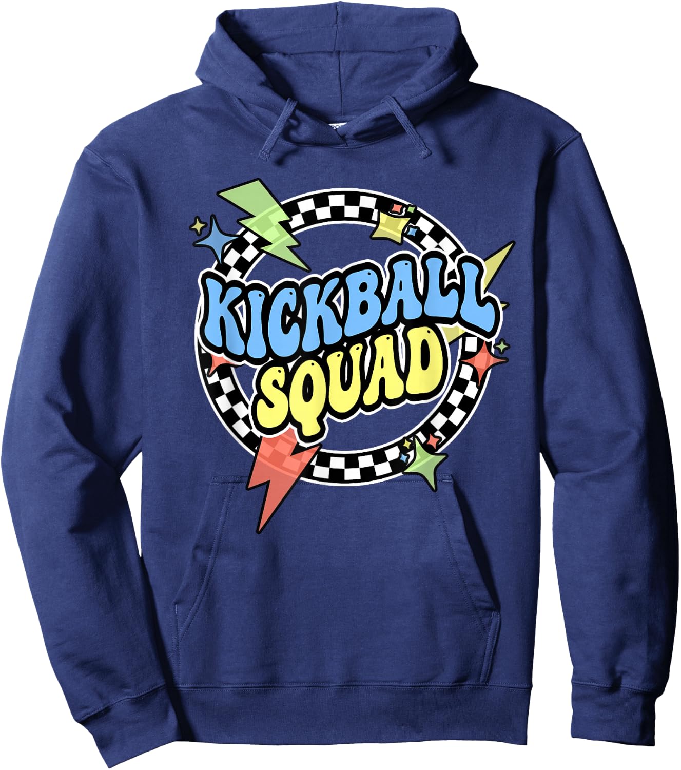 Retro Kickball Shirt For Kids Adults Men Boy Kickball Squad Hoodie - Hoodie | Navy
