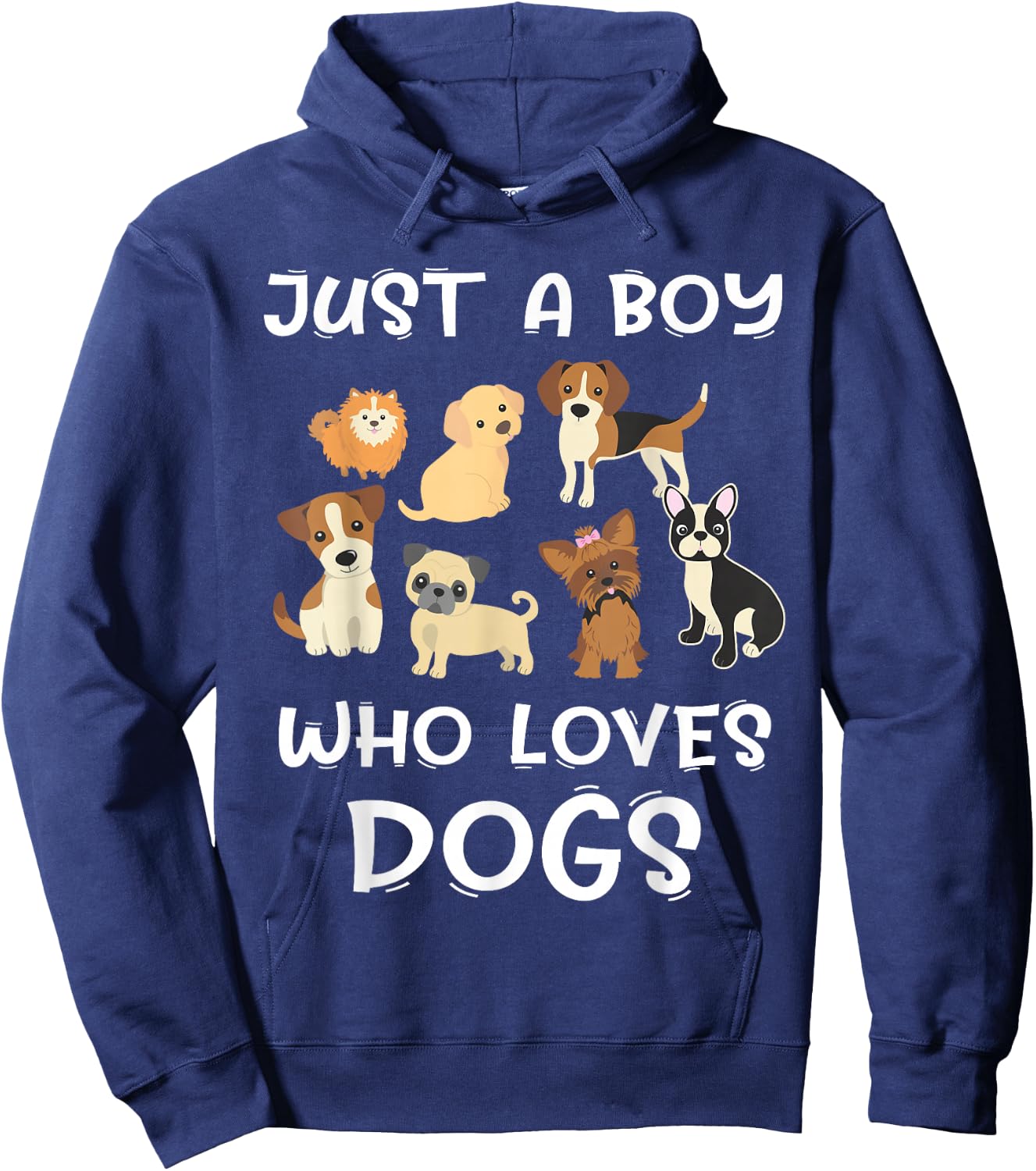 Just a boy who loves Dogs - Funny Puppy Hoodie - Hoodie | Navy