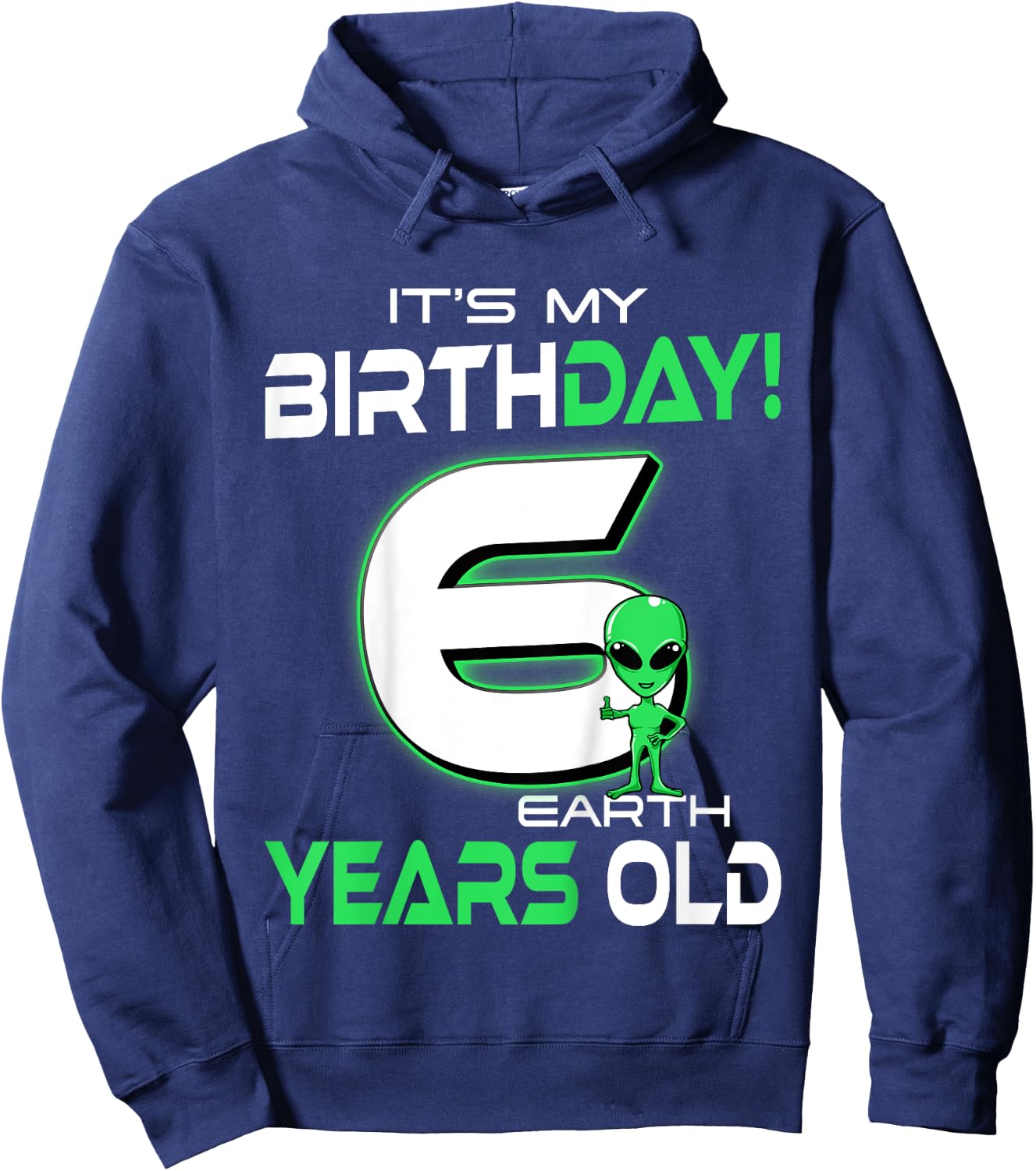 Cute Alien 6th Birthday Six Years Old Hoodie - Hoodie | Navy