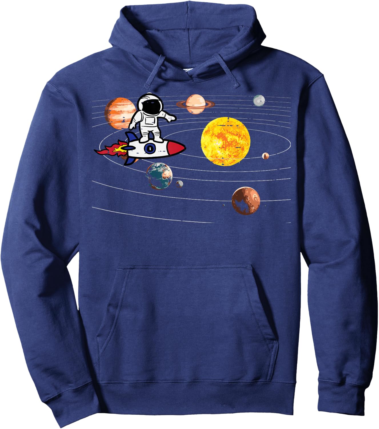 Astronaut Rocket Ship Planets Space Galaxy Men Women Kids Hoodie - Hoodie | Navy