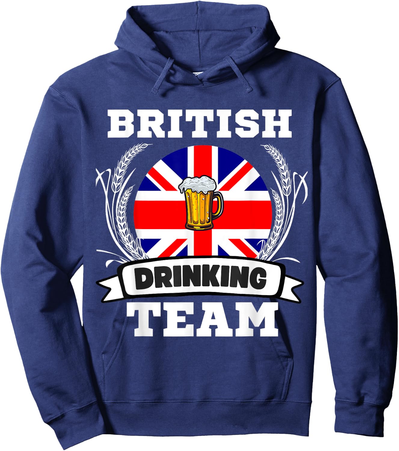 British Flag Drinking Team Funny Beer Heritage Month Party Hoodie - Hoodie | Navy