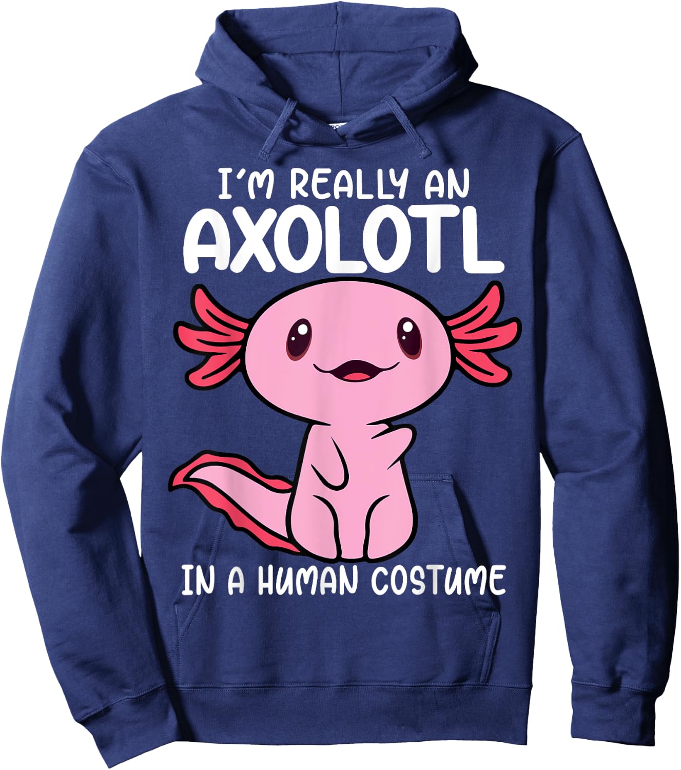 I'm Really an Axolotl in a Human Costume Kids Halloween Hoodie - Hoodie | Navy