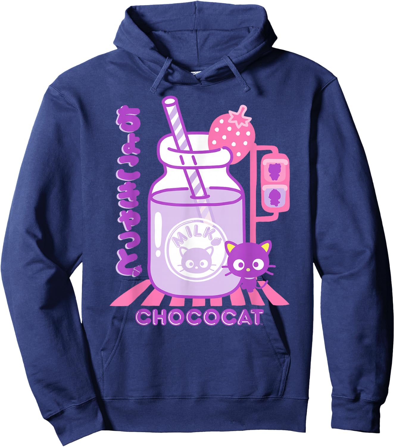 Chococat Strawberry Milk Hoodie - Hoodie | Navy