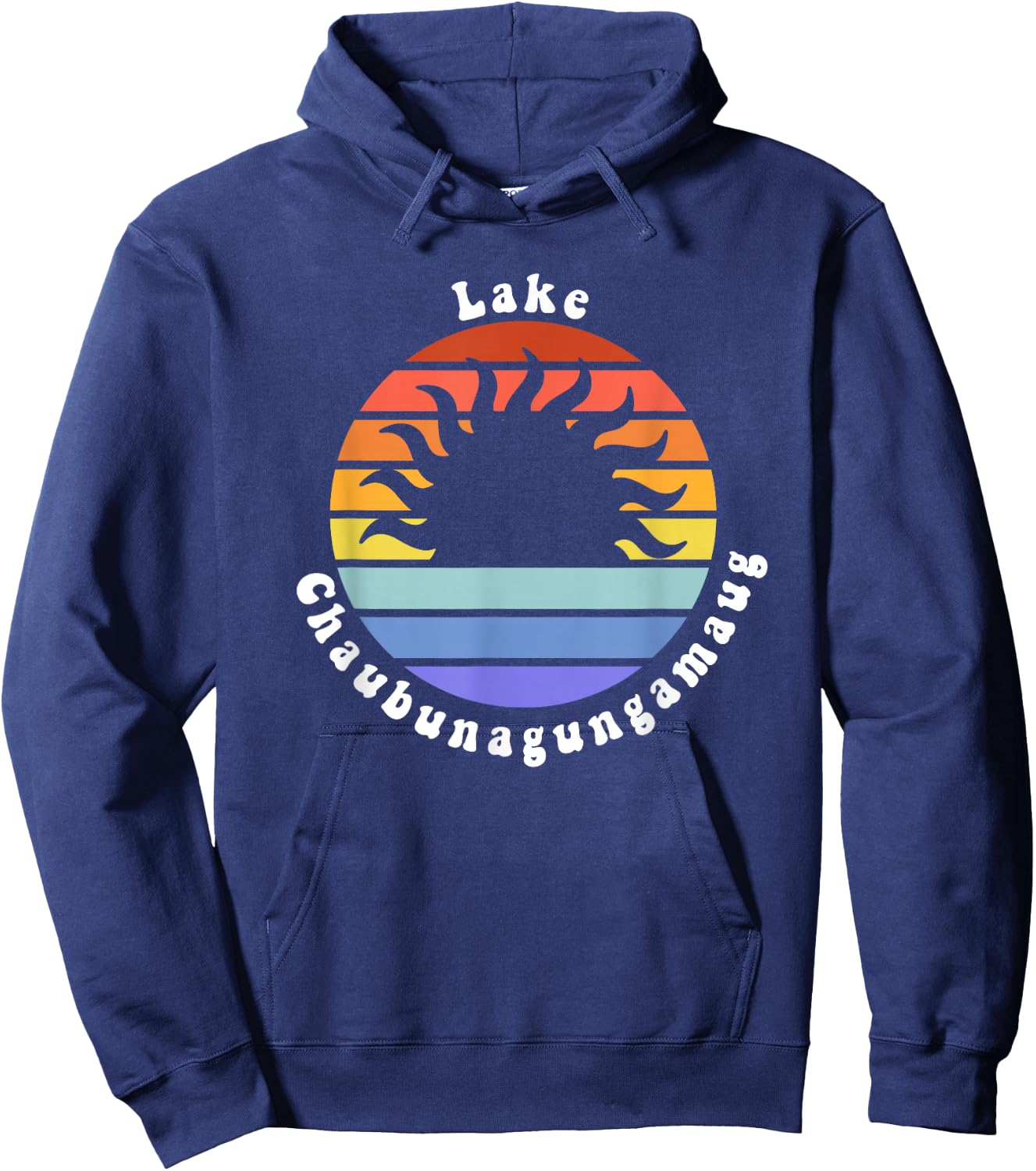 Lake Chaubunagungamaug Massachusetts MA Vacation Souvenir Hoodie - Hoodie | Navy