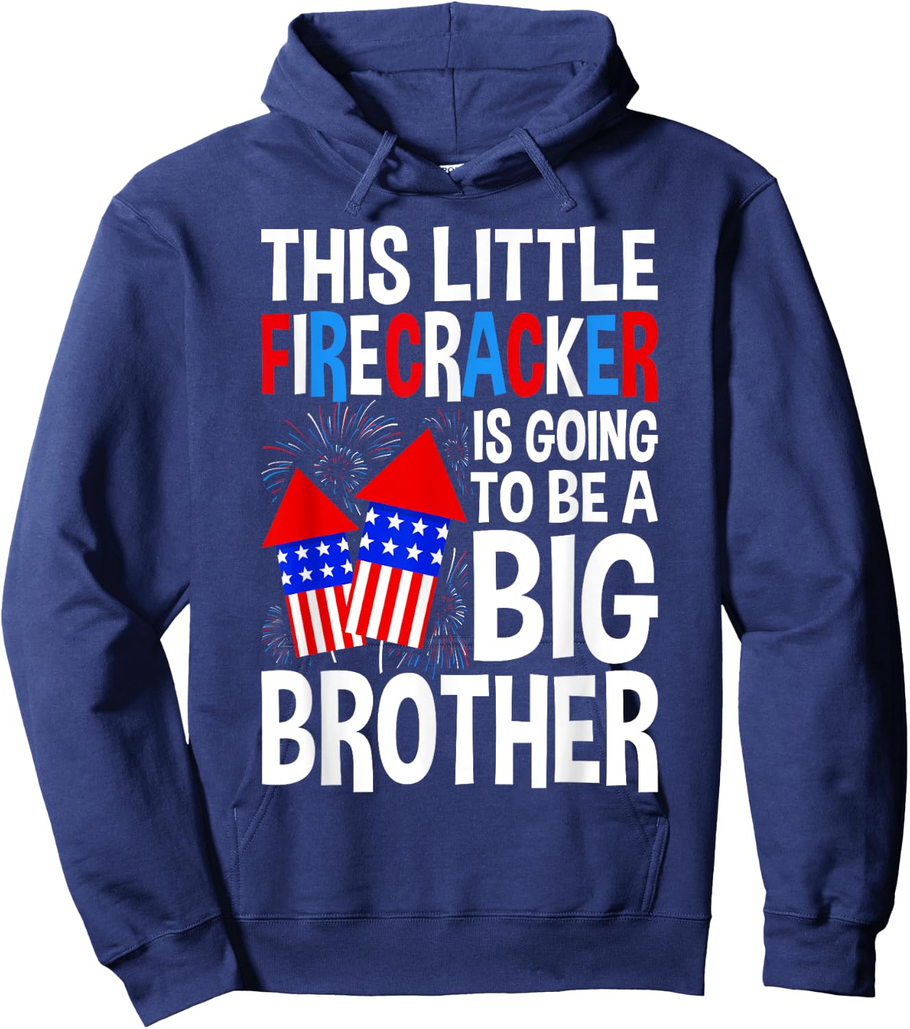 Kids Big Brother 4th of July Toddler Boy Independence Day Hoodie - Hoodie | Navy