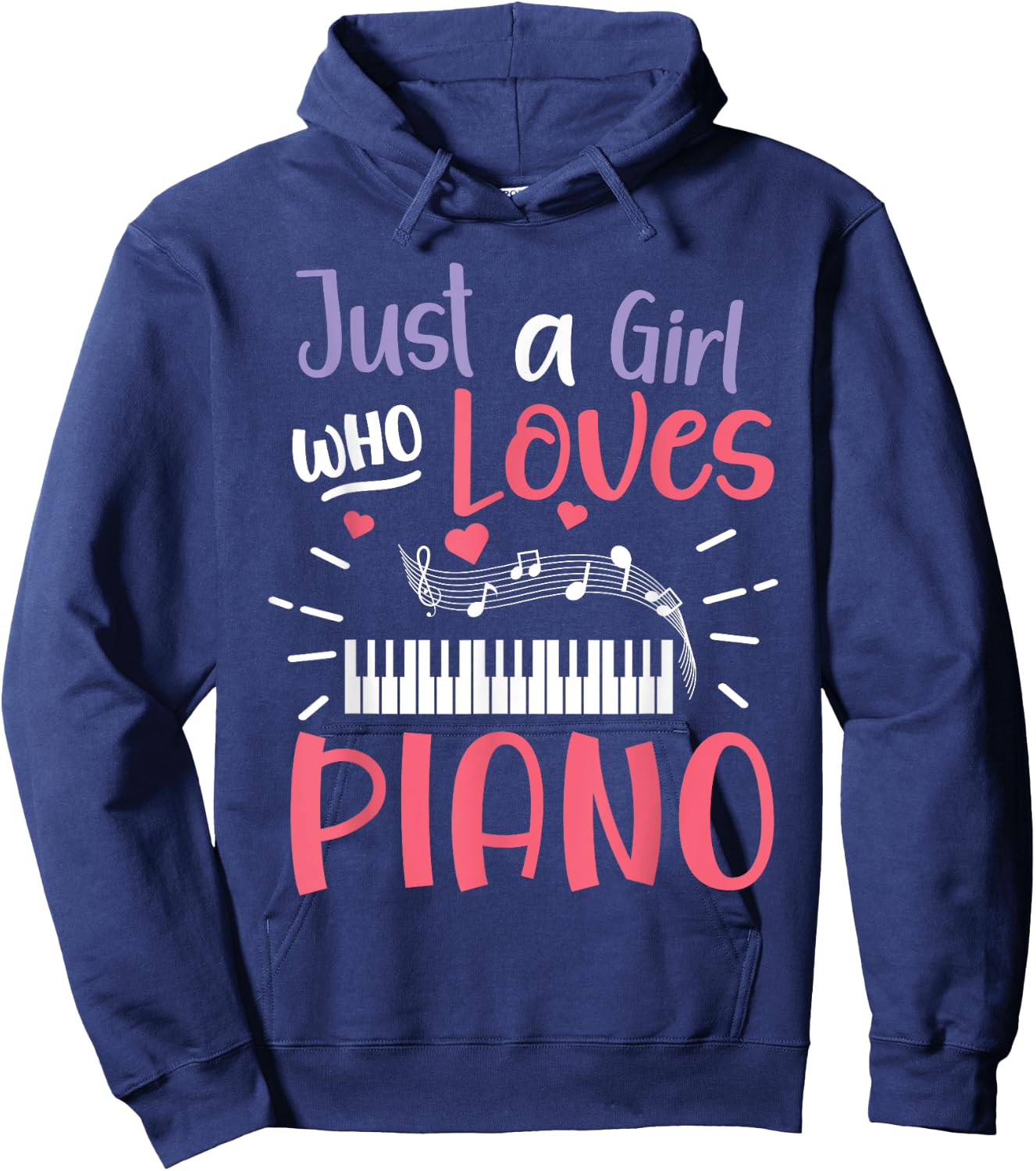 Just A Girl Who Loves Piano Pianist Player Keyboard Hoodie - Hoodie | Navy