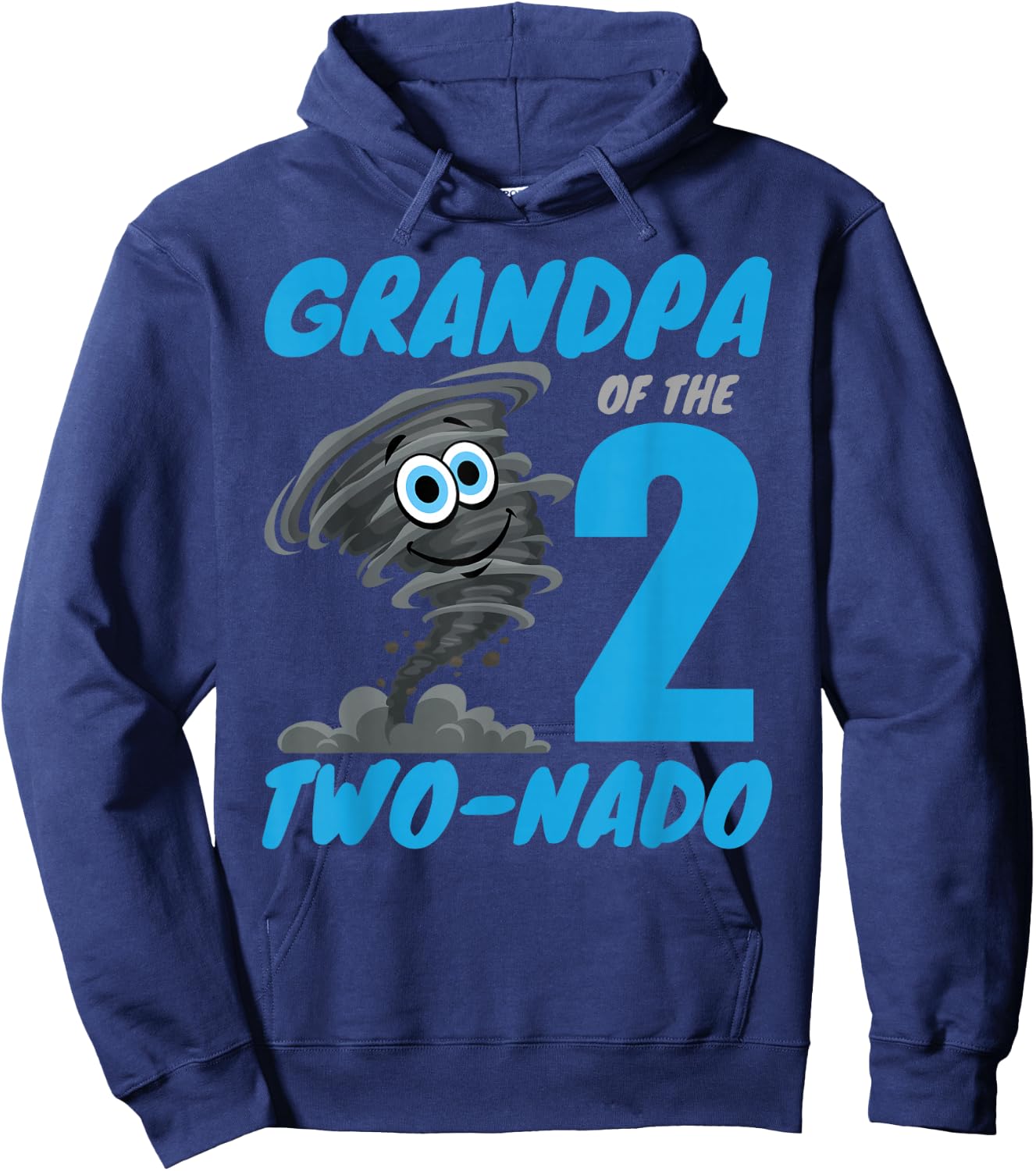Grandpa of The Two-Nado Storm TorNado 2nd Two Birthday Boy Hoodie - Hoodie | Navy