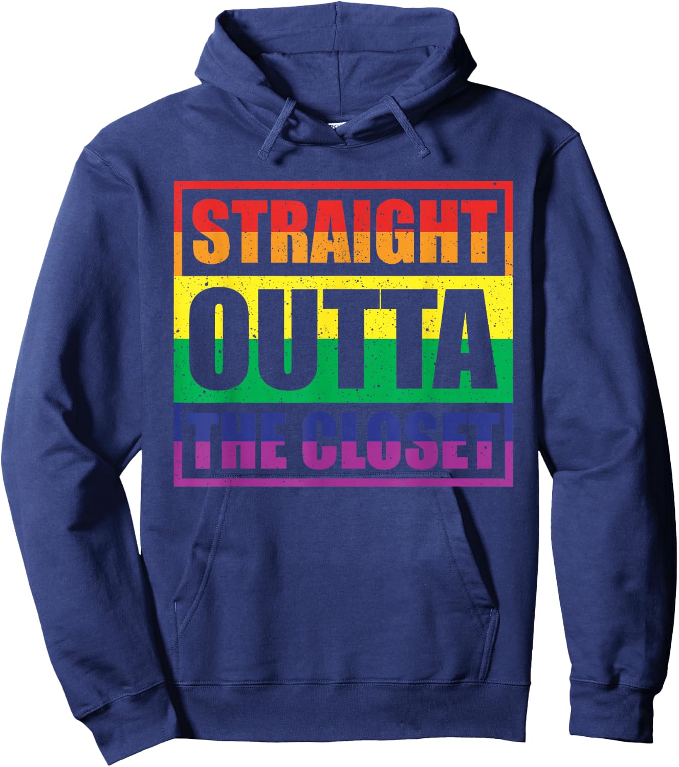 Straight Outta The Closet Gay Pride Ally LGBTQ Men Women Hoodie - Hoodie | Navy