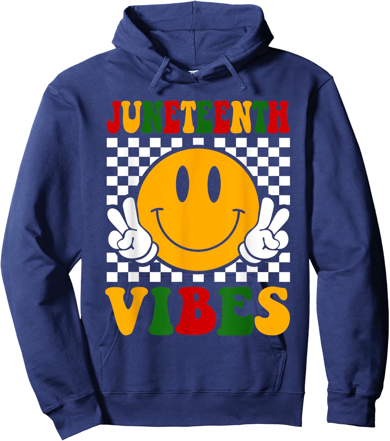 Juneteenth Vibes Boys Girls Kids Black African American Hoodie - Hoodie | Navy