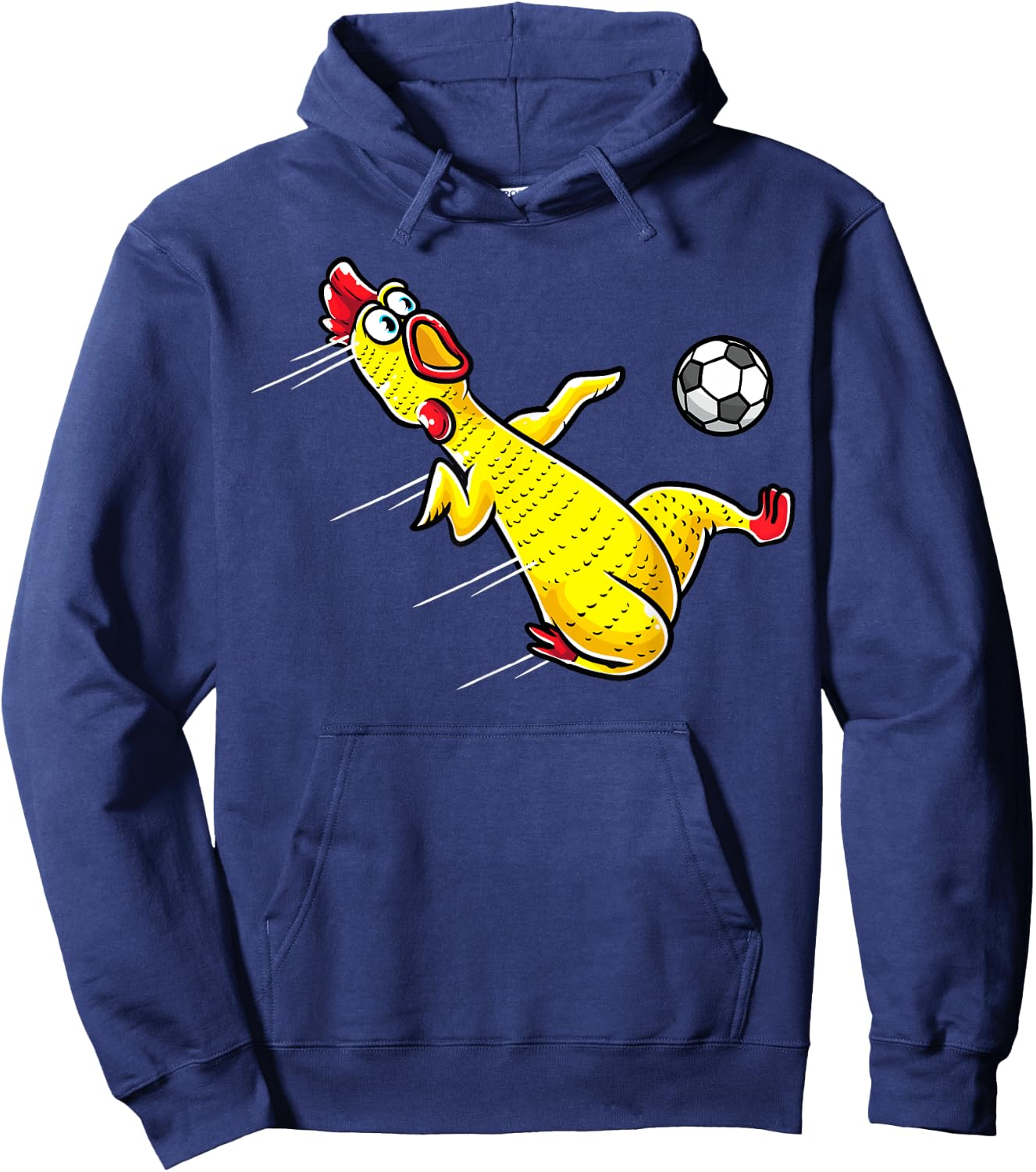 Funny Rubber Chicken With Soccer Sports Men Kids Hoodie - Hoodie | Navy