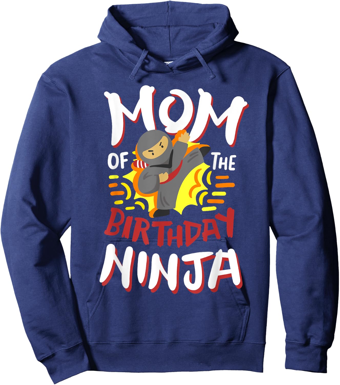 Mom Of The Birthday Ninja Karate Kids Bday Party Family Hoodie - Hoodie | Navy