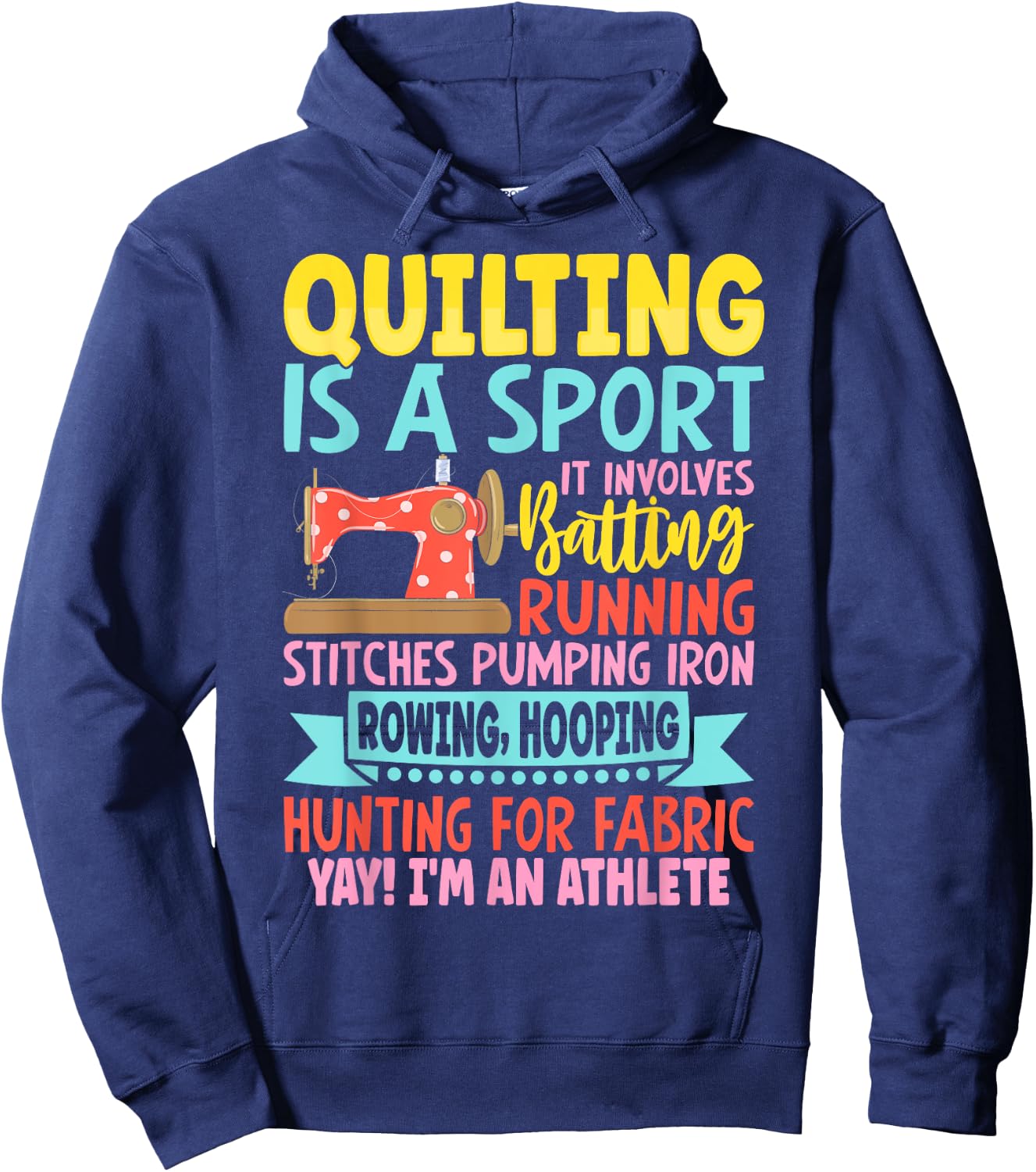 Funny Quilting Design Girls Sewing Quilter Hoodie - Hoodie | Navy