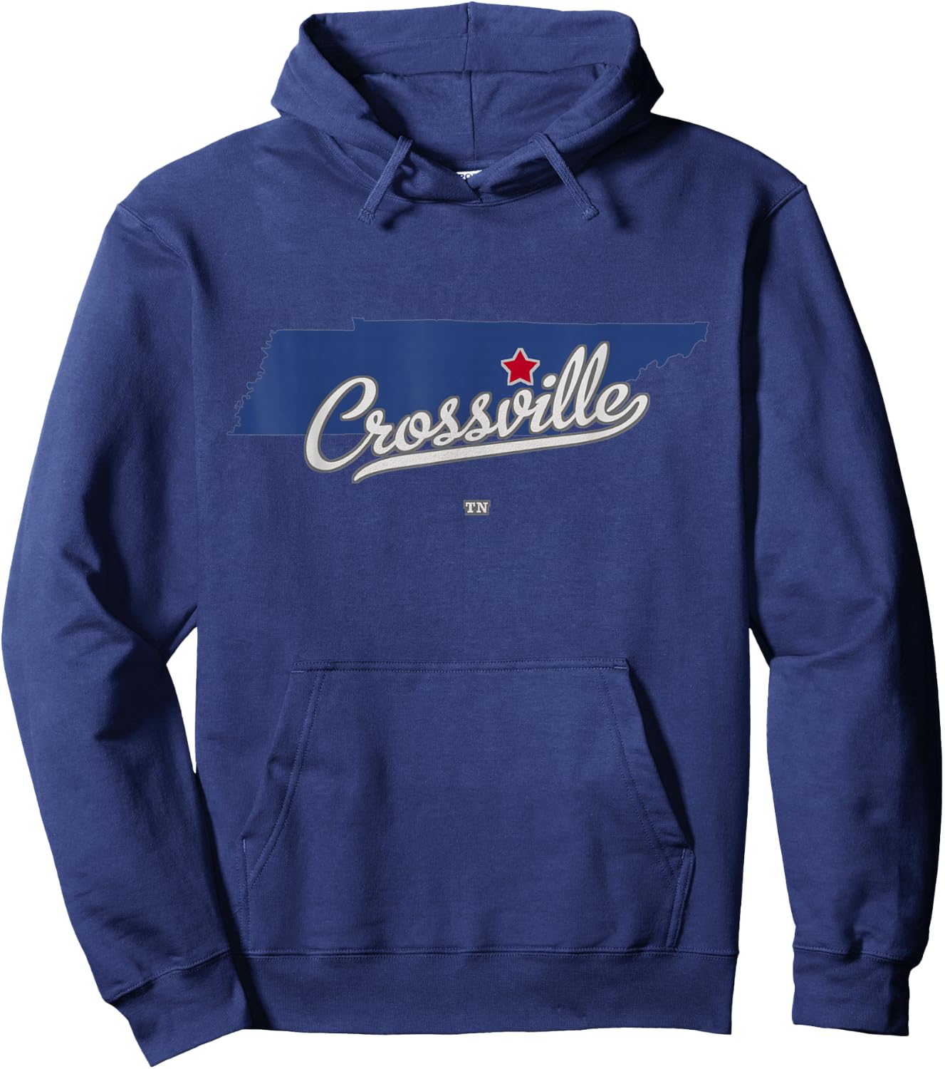 Crossville Tennessee TN Map Hoodie - Hoodie | Navy