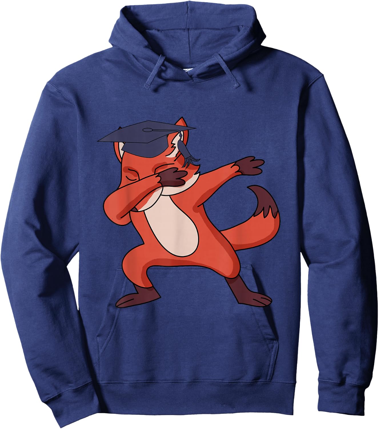 Dabbing Graduate Fox - Funny Graduation Animal Shirt Hoodie - Hoodie | Navy