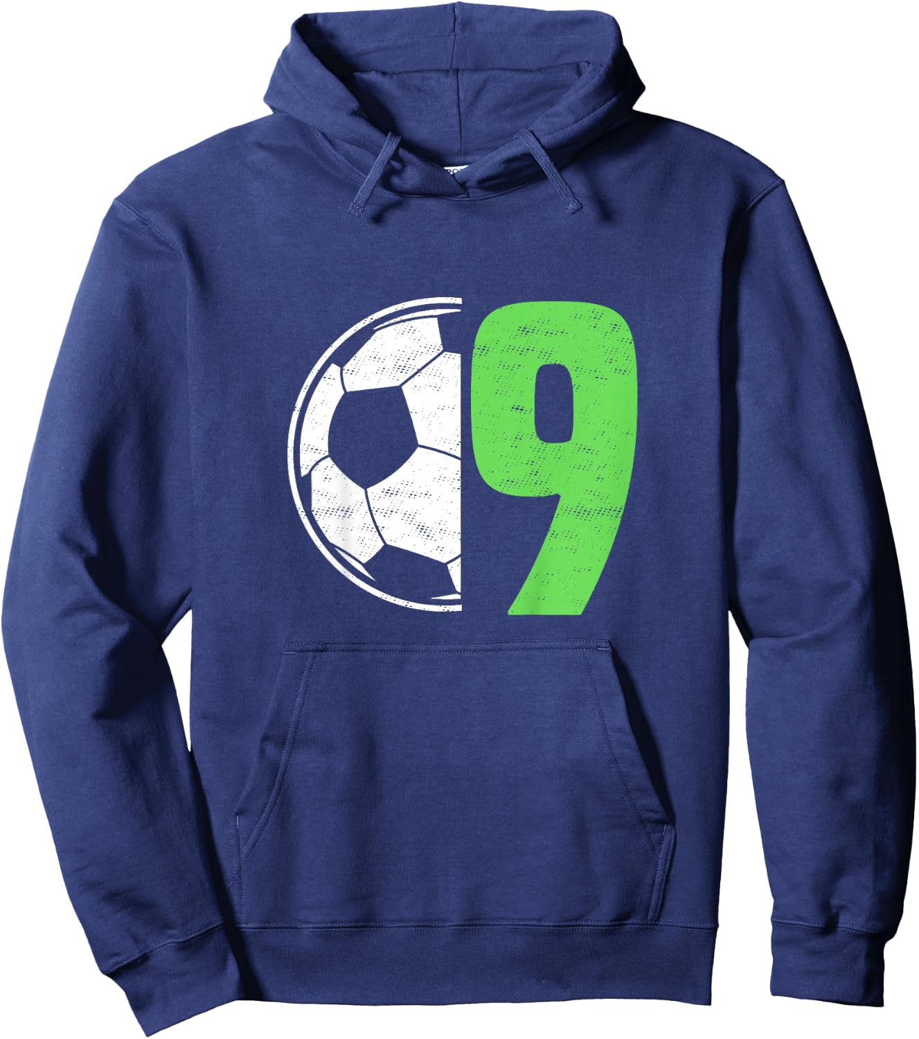 Kids Nine 9 Year Old 9th Birthday Present Soccer Ball 9 Yr Old Hoodie - Hoodie | Navy