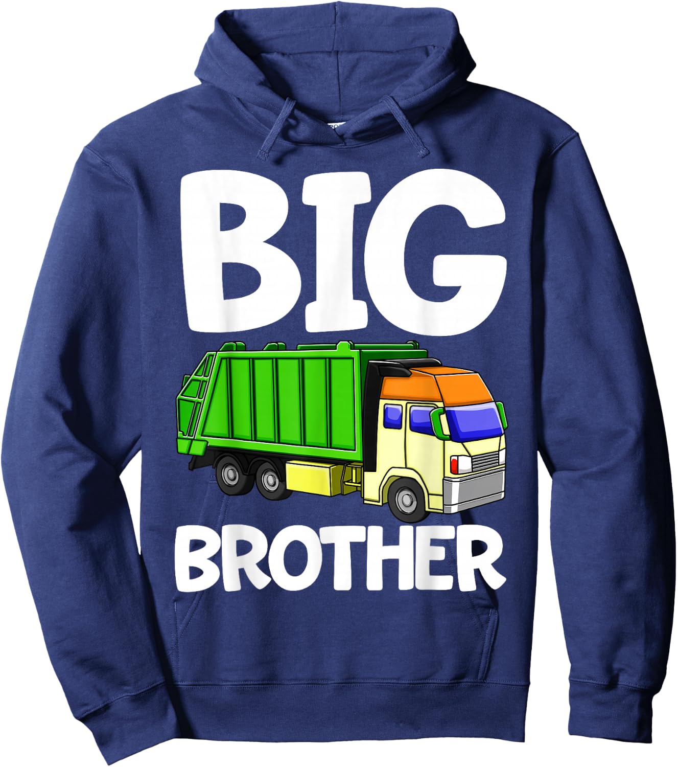 Garbage Truck Big Brother Party Shirt Kids Gift Funny Hoodie - Hoodie | Navy