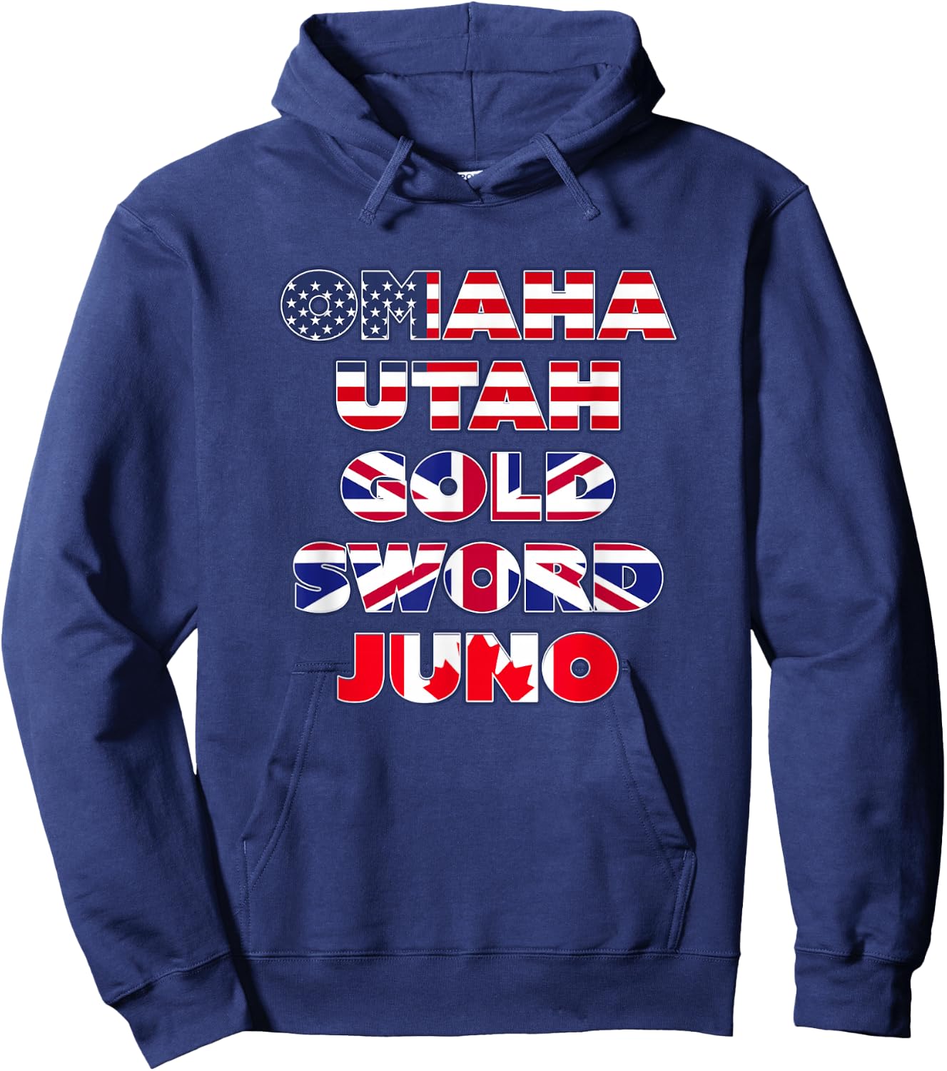 D-Day Normandy Beaches 80th Anniversary Commemorative WWII Hoodie - Hoodie | Navy