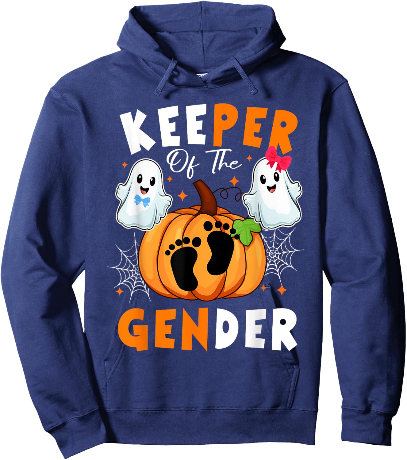 Keeper of the Gender Reveal Baby Halloween Thanksgiving Hoodie - Hoodie | Navy