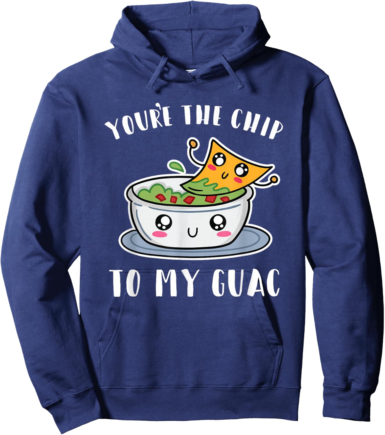 Chips and Guac Gift Funny Avocado Guacamole Hoodie - Hoodie | Navy