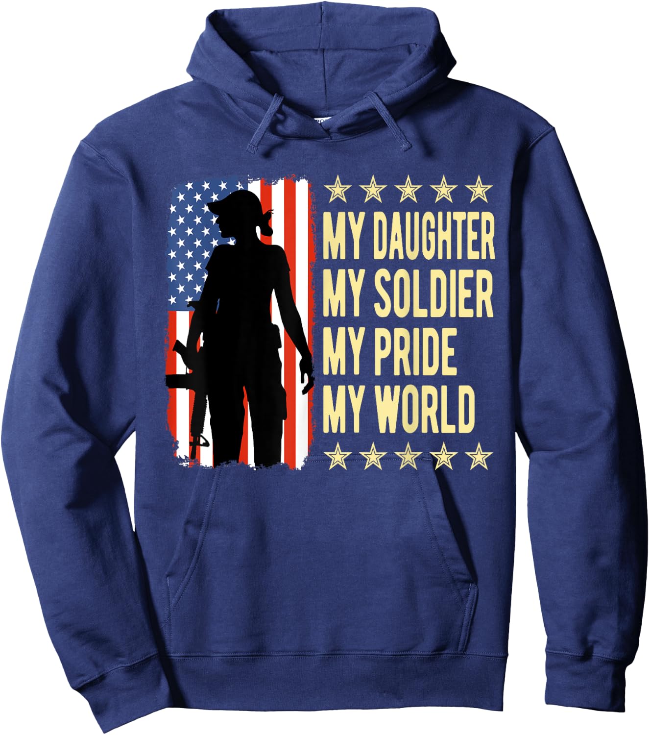 My Daughter Is A Soldier Hero Proud Army Mom Dad Gifts Hoodie - Hoodie | Navy