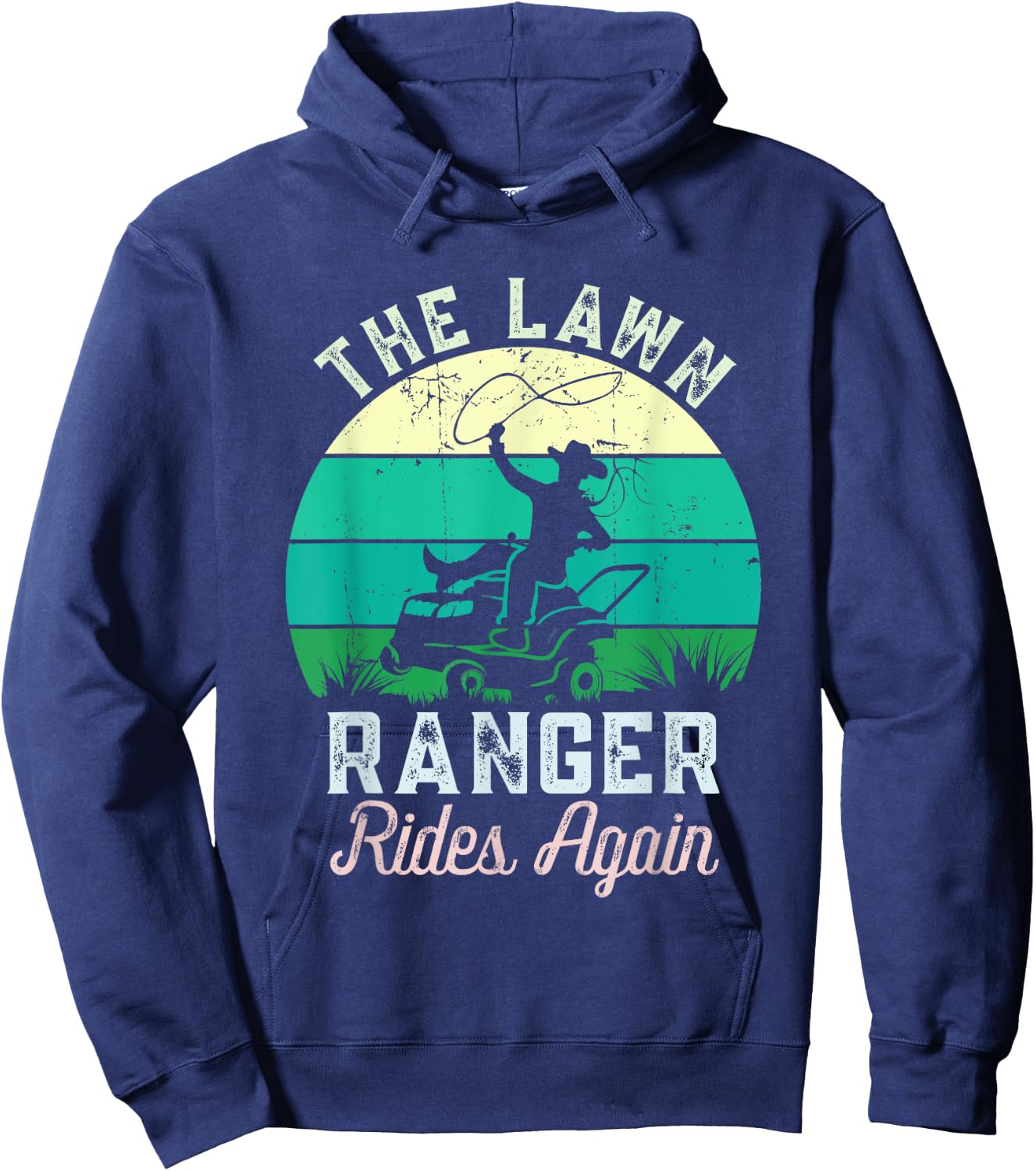 Lawn Life Styles Creations -Adults, Kids Funny Lawn Caretaker Lawnmower Hoodie - Hoodie | Navy