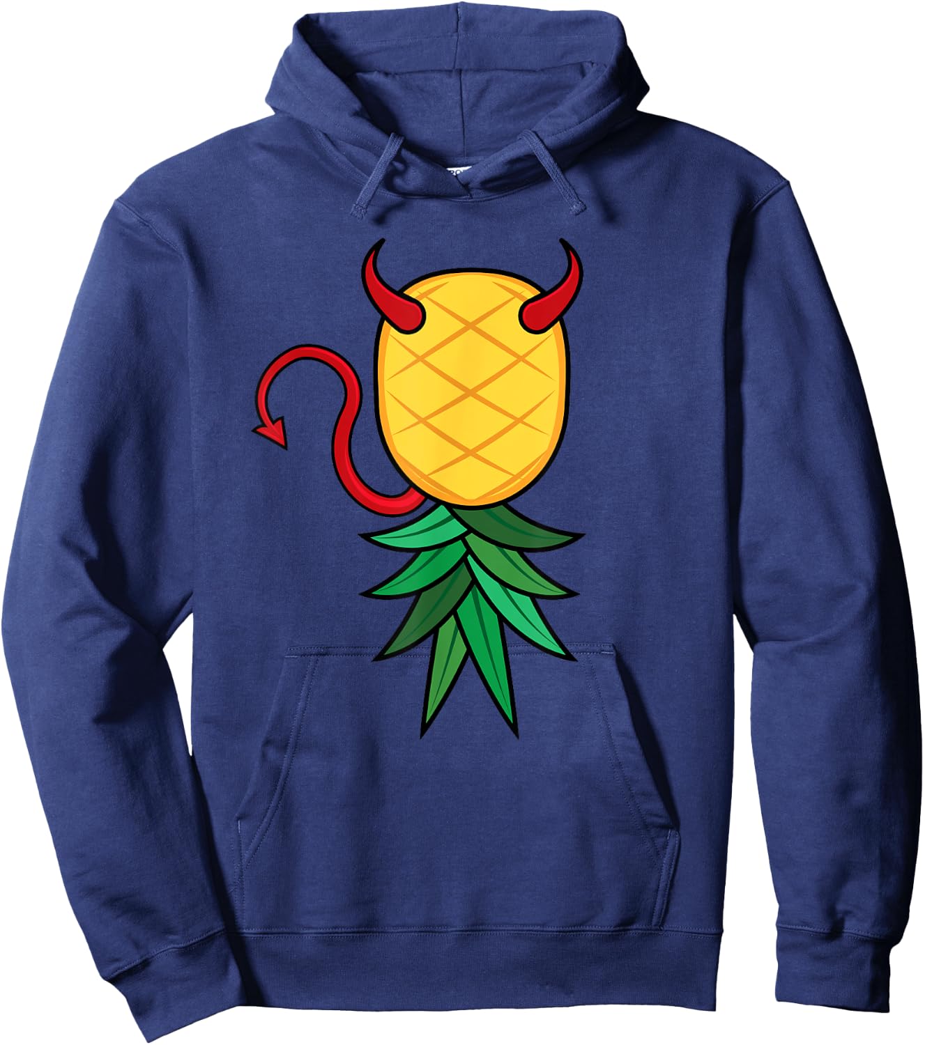 Halloween Devil Costume Upside Down Pineapple Swinger Hoodie - Hoodie | Navy