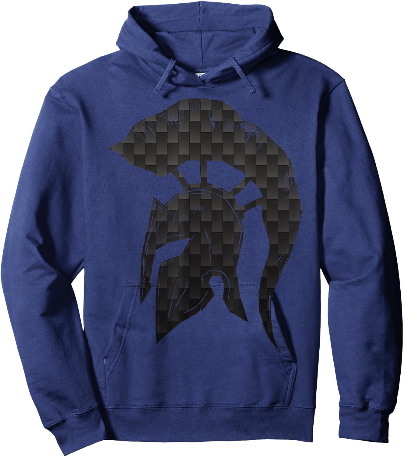 Spartan Helmet Warrior Trojan Warrior Carbon Pattern gym Hoodie - Hoodie | Navy