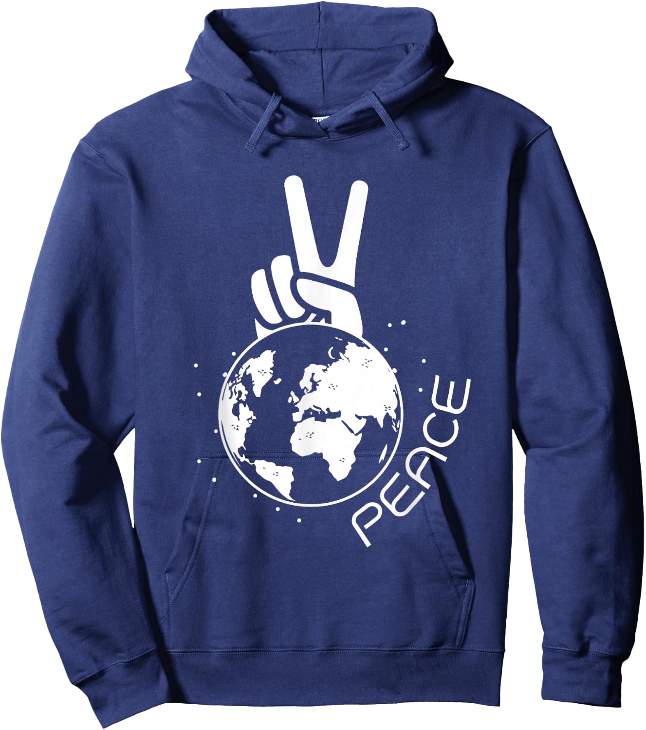 World Peace Earth Day Save Seas Environmental Peace Sign Hoodie - Hoodie | Navy