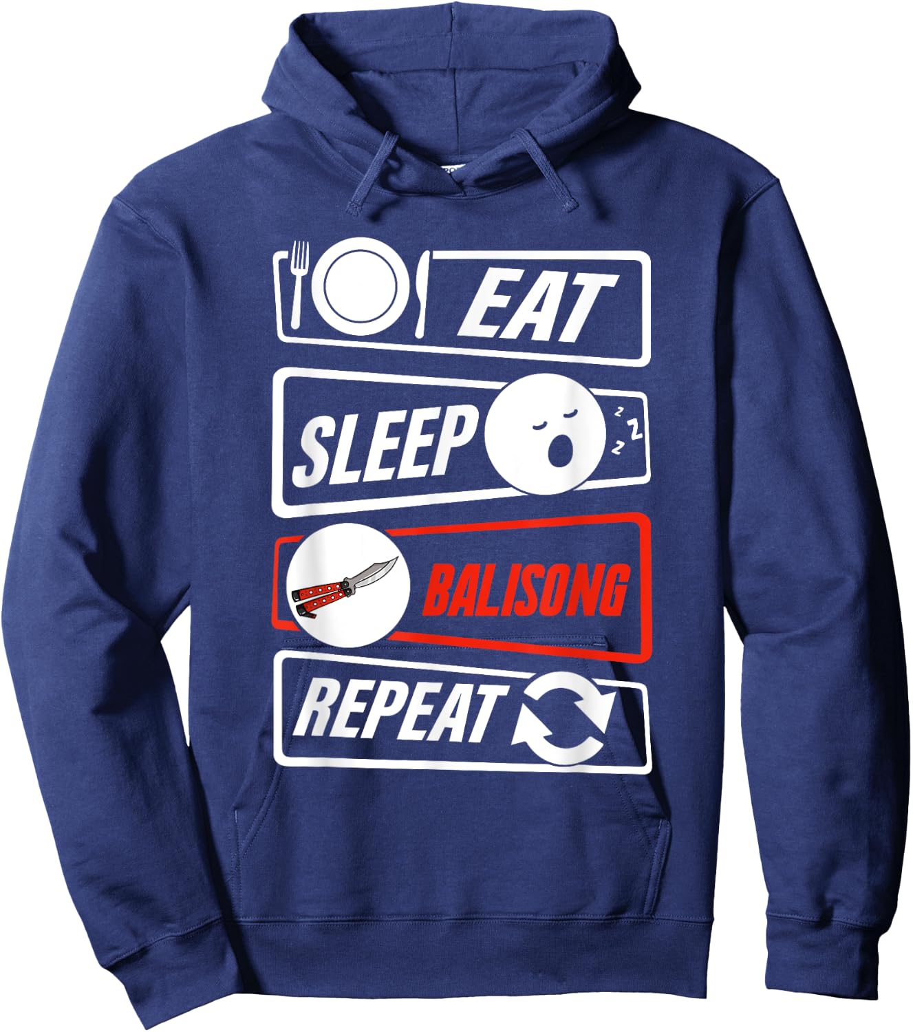 Balisong Knife Batangas Butterfly Folding Pocketknife Hoodie - Hoodie | Navy